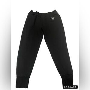 The Pandas Friend joggers in black white embroidered panda thick cuff s/m OO